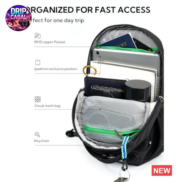 RFID Blocking Anti Theft Sling Backpack Crossbody Bag Nylon main image 4